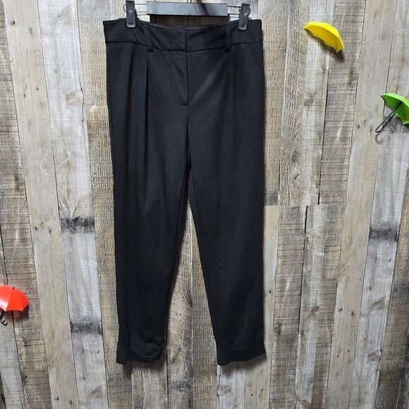 Trina Turk Black Rolled Hem Trouser Pants - Picture 1 of 6